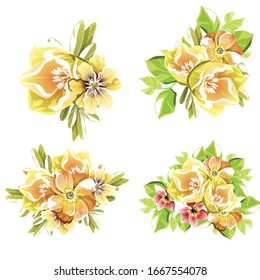 Flowers set. Collection of floral elements