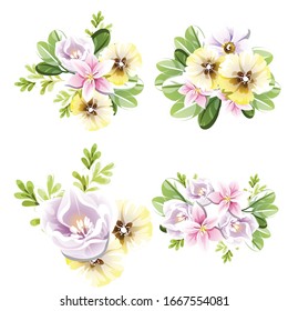 Flowers set. Collection of floral elements