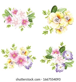 Flowers set. Collection of floral elements