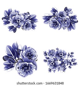 Flowers set. Collection of floral elements