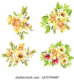 Flowers set. Collection of floral elements