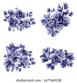 Flowers set. Collection of floral elements