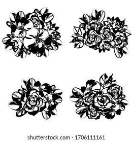 Flowers set. Collection of floral elements