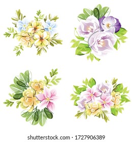 Flowers set. Collection of floral elements