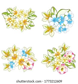 Flowers set. Collection of floral elements