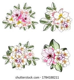 Flowers set. Collection of floral elements