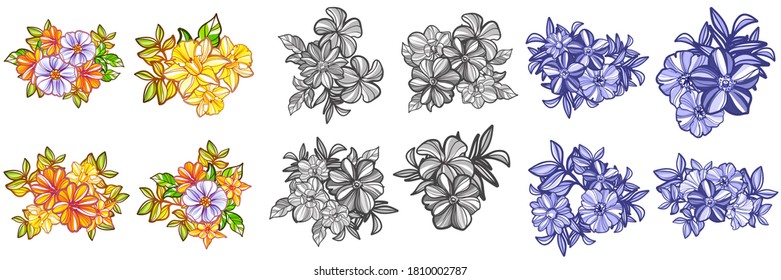 Flowers set. Collection of floral elements