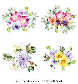 Flowers set. Collection of floral elements