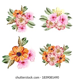Blumengarnitur. Sammlung von Blumenelementen
