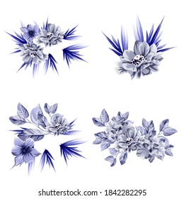 Flowers set. Collection of floral elements