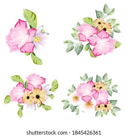 Blumengarnitur. Sammlung von Blumenelementen