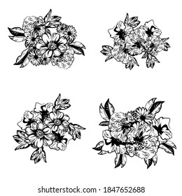 Flowers set. Collection of floral elements