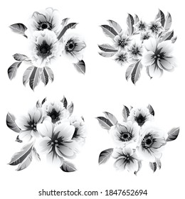 Flowers set. Collection of floral elements