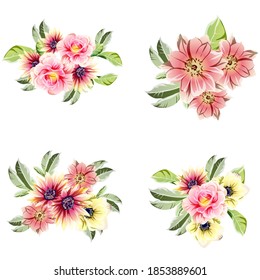 Flowers set. Collection of floral elements