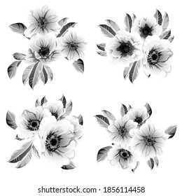 Flowers set. Collection of floral elements