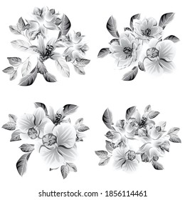Flowers set. Collection of floral elements