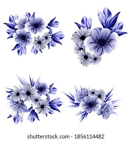 Flowers set. Collection of floral elements