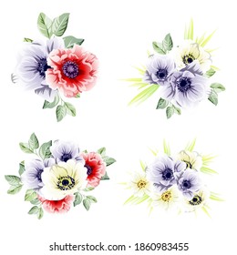 Flowers set. Collection of floral elements