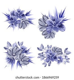 Flowers set. Collection of floral elements