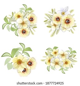 Flowers set. Collection of floral elements