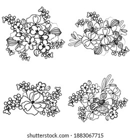 Flowers set. Collection of floral elements