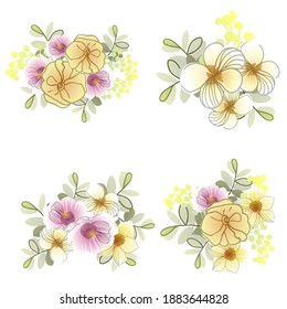 Flowers set. Collection of floral elements