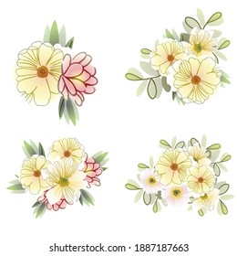 Flowers set. Collection of floral elements