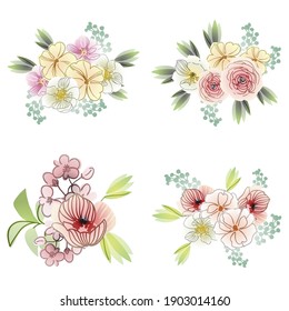 Flowers set. Collection of floral elements