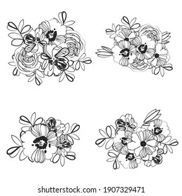 Flowers set. Collection of floral elements
