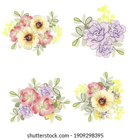 Flowers set. Collection of floral elements