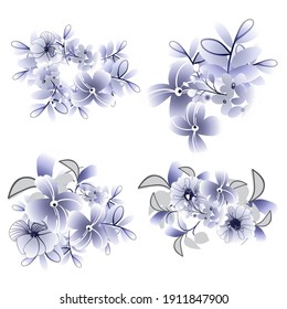 Flowers set. Collection of floral elements