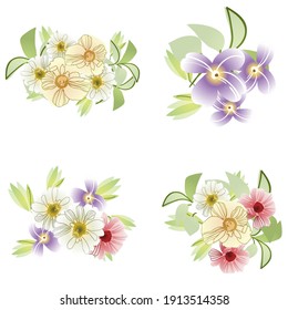 Flowers set. Collection of floral elements