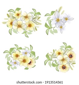 Flowers set. Collection of floral elements