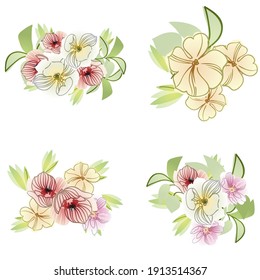 Flowers set. Collection of floral elements