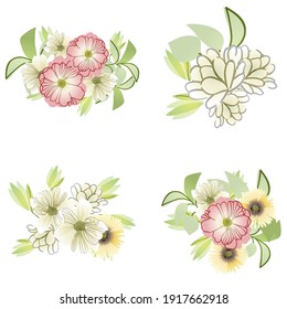 Flowers set. Collection of floral elements