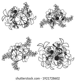 Flowers set. Collection of floral elements