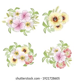 Flowers set. Collection of floral elements