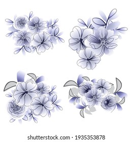 Flowers set. Collection of floral elements