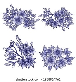 Flowers set. Collection of floral elements