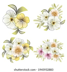 Flowers set. Collection of floral elements
