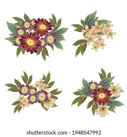 Flowers set. Collection of floral elements