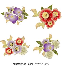Flowers set. Collection of floral elements