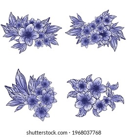 Flowers set. Collection of floral elements