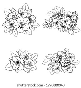 Blumengarnitur. Sammlung von Blumenelementen