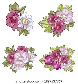Flowers set. Collection of floral elements