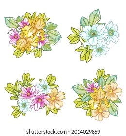 Flowers set. Collection of floral elements