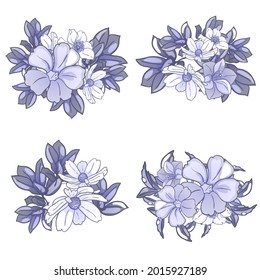 Flowers set. Collection of floral elements