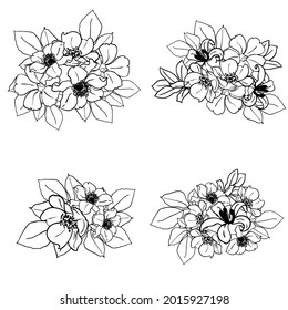 Flowers set. Collection of floral elements