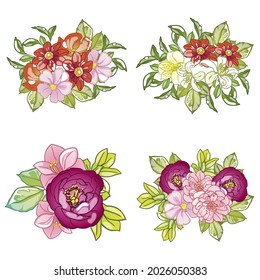 Flowers set. Collection of floral elements