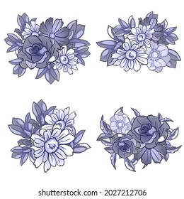 Flowers set. Collection of floral elements